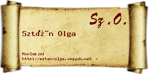 Sztán Olga névjegykártya
