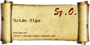 Sztán Olga névjegykártya
