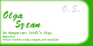 olga sztan business card